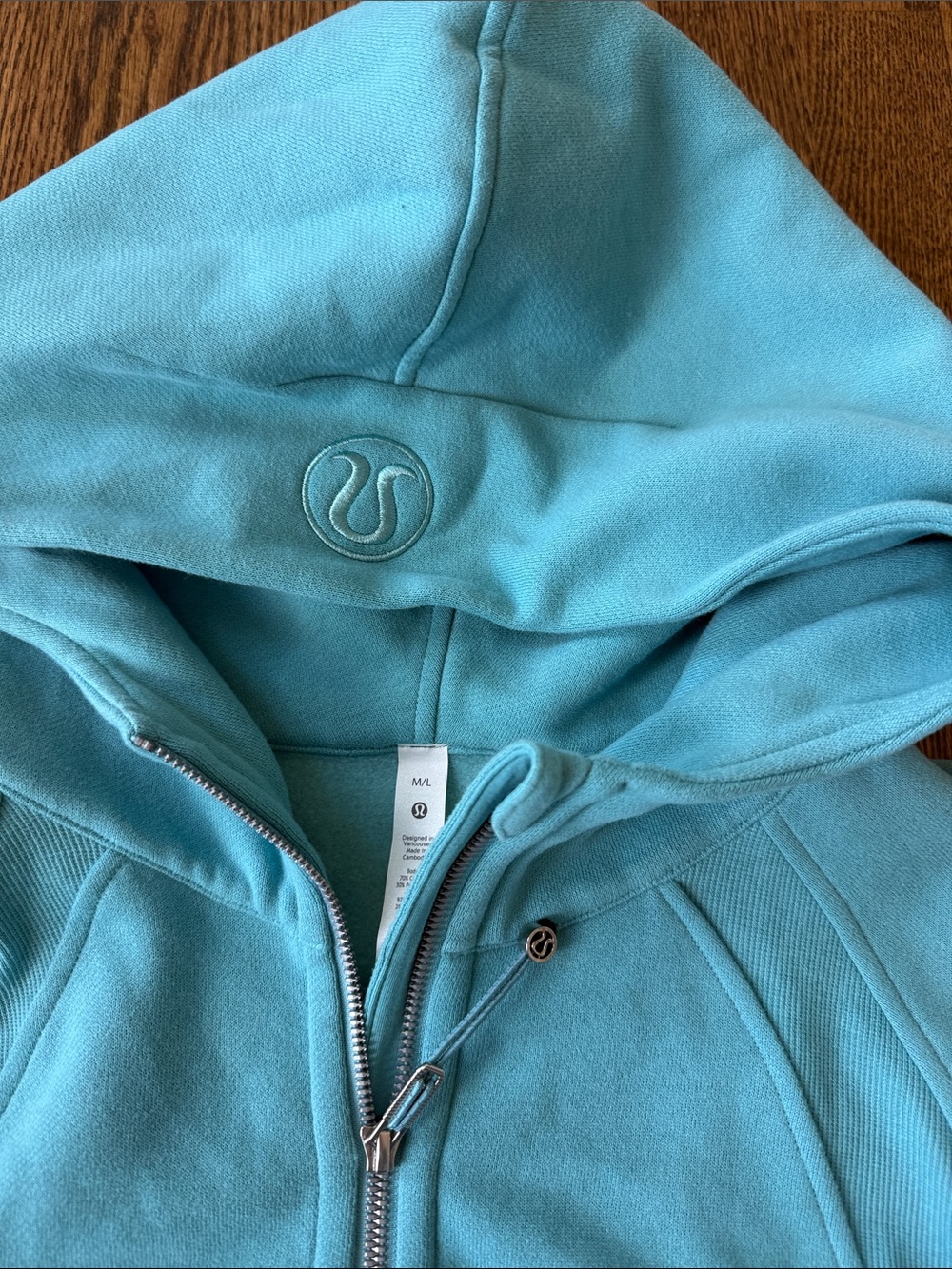 lululemon athletica Teal Half-Zip Scuba Hoodie Pullover - Picture 2 of 3